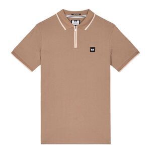 Weekend Offender Mens Shore Zipped Polo Shirt / Brown